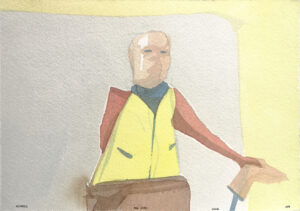 According to Romain Gary King Solomon. 2 Watercolor on print paper 15x21cm. 2017
