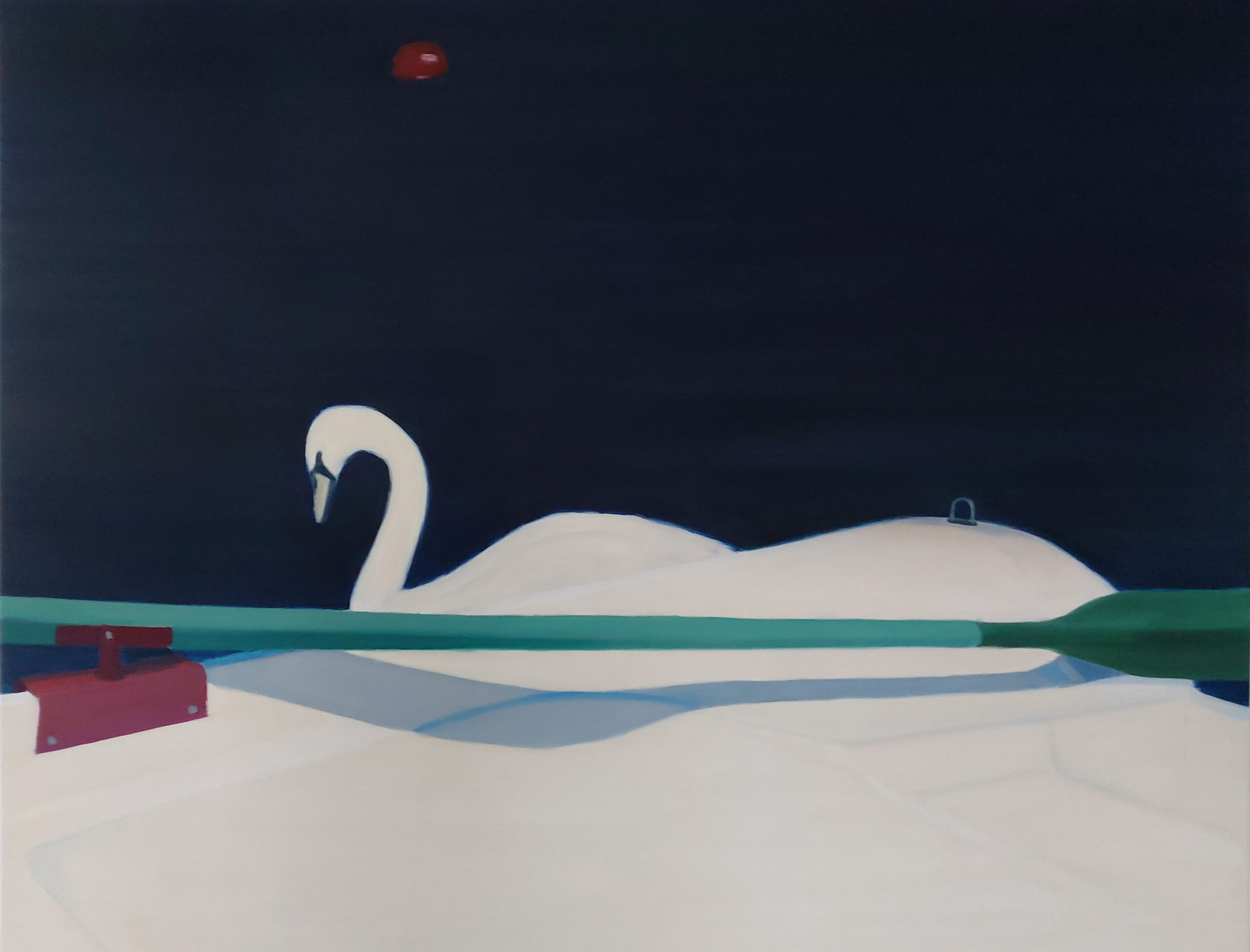 Swan. Felicija Dudoit. 2021. 140x182 cm. Oil on canvas.